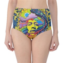 Psychedelic Rock Jimi Hendrix Classic High-waist Bikini Bottoms