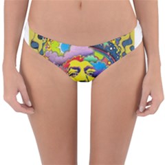 Psychedelic Rock Jimi Hendrix Reversible Hipster Bikini Bottoms