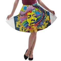 Psychedelic Rock Jimi Hendrix A-line Skater Skirt