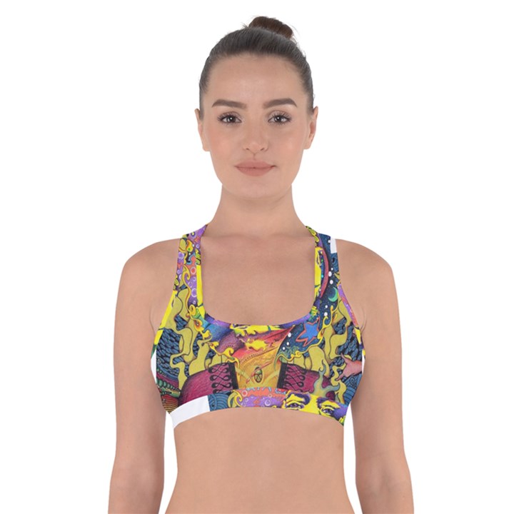 Psychedelic Rock Jimi Hendrix Cross Back Sports Bra