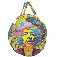 Psychedelic Rock Jimi Hendrix Giant Round Zipper Tote