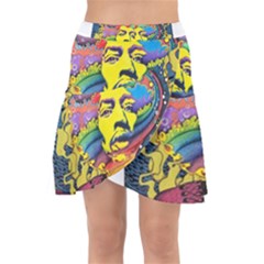 Psychedelic Rock Jimi Hendrix Wrap Front Skirt by Jancukart