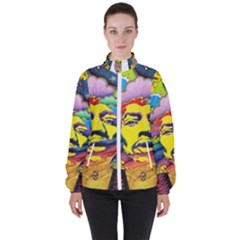 Psychedelic Rock Jimi Hendrix Women s High Neck Windbreaker by Jancukart