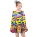 Psychedelic Rock Jimi Hendrix Kids  Long Sleeve Dress View1