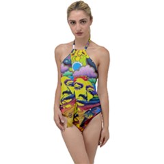 Psychedelic Rock Jimi Hendrix Go With The Flow One Piece Swimsuit by Jancukart