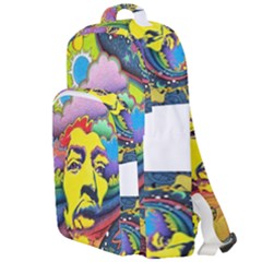 Psychedelic Rock Jimi Hendrix Double Compartment Backpack by Jancukart