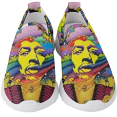 Psychedelic Rock Jimi Hendrix Kids  Slip On Sneakers by Jancukart