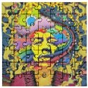 Psychedelic Rock Jimi Hendrix Wooden Puzzle Square View1