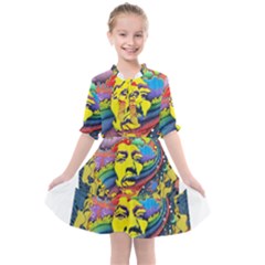 Psychedelic Rock Jimi Hendrix Kids  All Frills Chiffon Dress