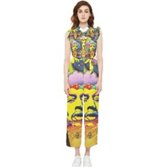 Psychedelic Rock Jimi Hendrix Women s Frill Top Chiffon Jumpsuit