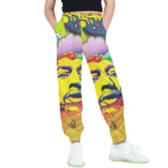 Psychedelic Rock Jimi Hendrix Kids  Elastic Waist Pants by Jancukart