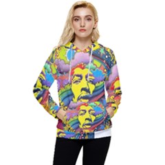 Psychedelic Rock Jimi Hendrix Women s Lightweight Drawstring Hoodie