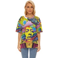 Psychedelic Rock Jimi Hendrix Oversized Basic Tee