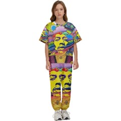 Psychedelic Rock Jimi Hendrix Kids  Tee And Pants Sports Set