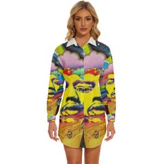 Psychedelic Rock Jimi Hendrix Womens Long Sleeve Shirt Dress