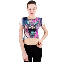 Owl Dreamcatcher Crew Neck Crop Top