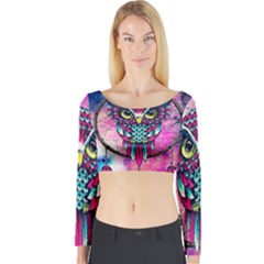 Owl Dreamcatcher Long Sleeve Crop Top