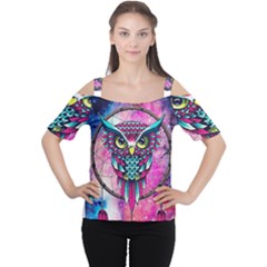 Owl Dreamcatcher Cutout Shoulder Tee