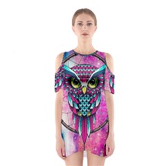 Owl Dreamcatcher Shoulder Cutout One Piece Dress