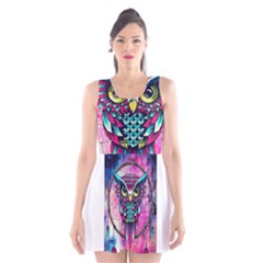 Owl Dreamcatcher Scoop Neck Skater Dress