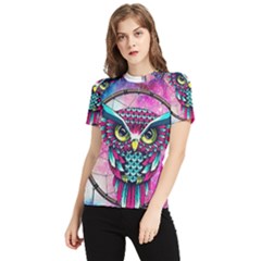 Owl Dreamcatcher Women s Short Sleeve Rash Guard