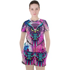 Owl Dreamcatcher Women s Tee And Shorts Set