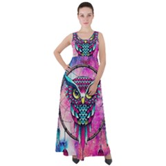 Owl Dreamcatcher Empire Waist Velour Maxi Dress