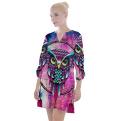 Owl Dreamcatcher Open Neck Shift Dress