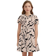 Leaves Plants Poster Drawing Kids  Bow Tie Puff Sleeve Dress by Ravend