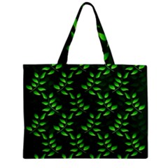 Branches Nature Green Leaves Sheet Zipper Mini Tote Bag by Ravend