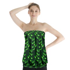 Branches Nature Green Leaves Sheet Strapless Top by Ravend