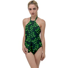 Branches Nature Green Leaves Sheet Go With The Flow One Piece Swimsuit by Ravend