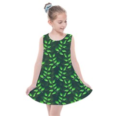 Branches Nature Green Leaves Sheet Kids  Summer Dress by Ravend