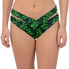 Branches Nature Green Leaves Sheet Double Strap Halter Bikini Bottoms by Ravend