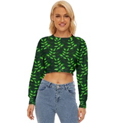 Branches Nature Green Leaves Sheet Lightweight Long Sleeve Sweatshirt by Ravend