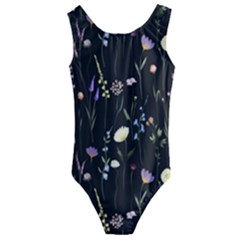 Flowers Floral Pattern Floral Print Kids  Cut-out Back One Piece Swimsuit by Ravend