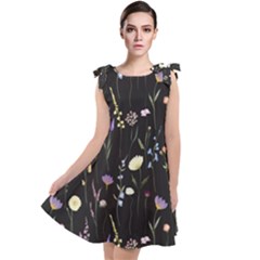 Flowers Floral Pattern Floral Print Tie Up Tunic Dress by Ravend