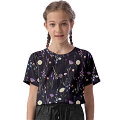 Flowers Floral Pattern Floral Print Kids  Basic Tee