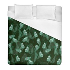 Plants Leaves Flowers Pattern Duvet Cover (full/ Double Size) by Ravend