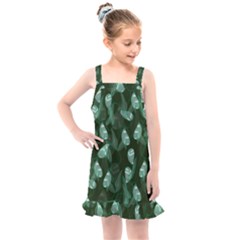 Plants Leaves Flowers Pattern Kids  Overall Dress by Ravend