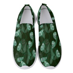 Plants Leaves Flowers Pattern Women s Slip On Sneakers by Ravend