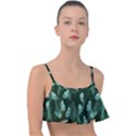 Plants Leaves Flowers Pattern Frill Bikini Top View1