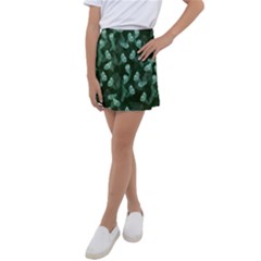 Plants Leaves Flowers Pattern Kids  Tennis Skirt by Ravend