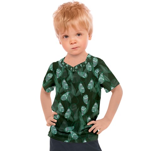 Plants Leaves Flowers Pattern Kids  Sports Tee by Ravend