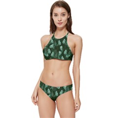 Plants Leaves Flowers Pattern Banded Triangle Bikini Set by Ravend