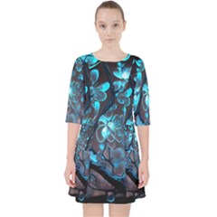 Art Ai Generated Cherry Blossom Blossoms Quarter Sleeve Pocket Dress by Ravend