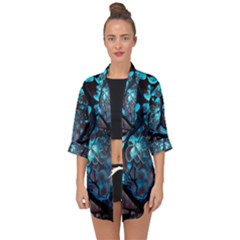 Art Ai Generated Cherry Blossom Blossoms Open Front Chiffon Kimono by Ravend