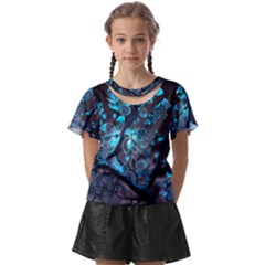 Art Ai Generated Cherry Blossom Blossoms Kids  Front Cut Tee by Ravend