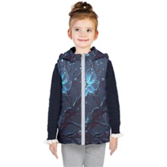 Ai Generated Cherry Blossom Blossoms Art Kids  Hooded Puffer Vest by Ravend