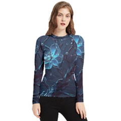 Ai Generated Cherry Blossom Blossoms Art Women s Long Sleeve Rash Guard by Ravend